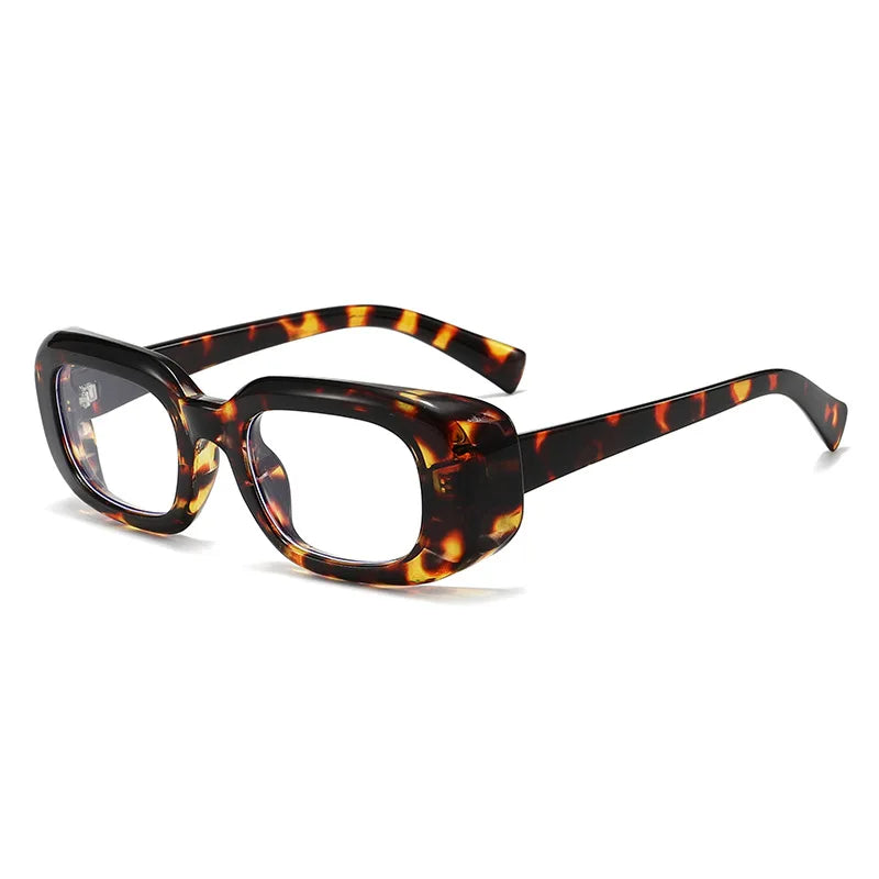 JNPCXI Fashion Square Sunglasses Women Shades UV400 Retro Leopard Tea Men Trending Sun Glasses