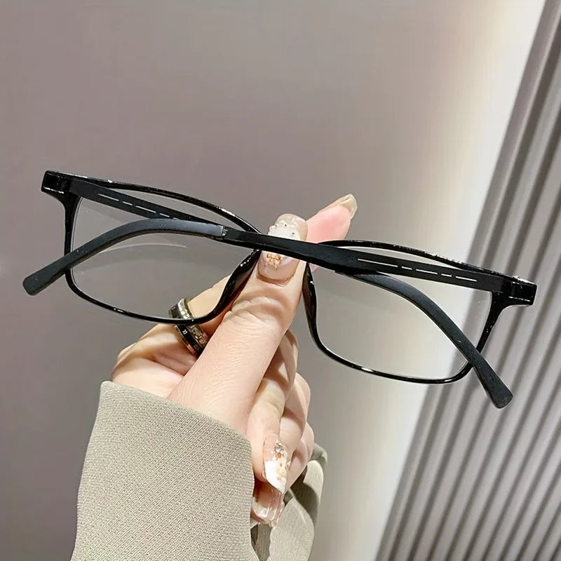 Unisex Retro Business Style Reading Glasses Rectangular Frame +1.0 to +3.0 Magnification for Elderly Ideal for Reading Work