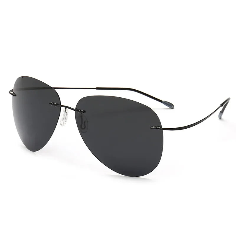 Caterside Pilot Polarized Sunglasses Men Rimless Titanium Alloy Ultralight Sun Glasses Women Driving Sports Fishing Summer Style