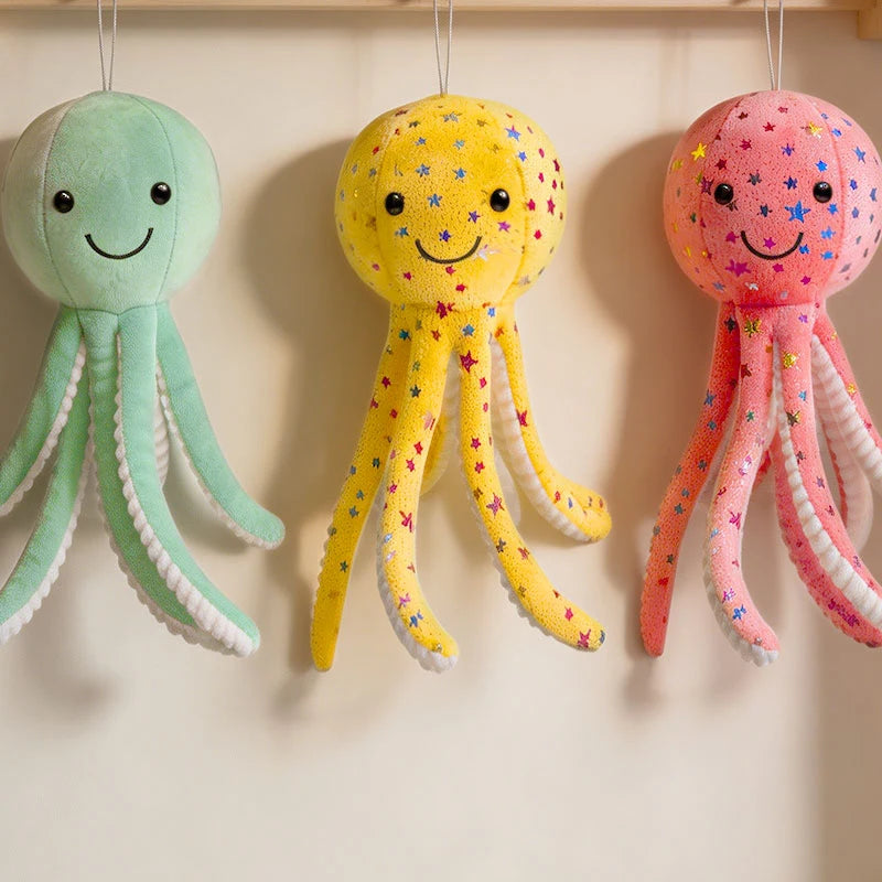30cm Stars Octopus Plush Toy Stuffed Aquatic Cartoon Animal Doll Smiling Face Plushie Appeasing   Birthday Gift