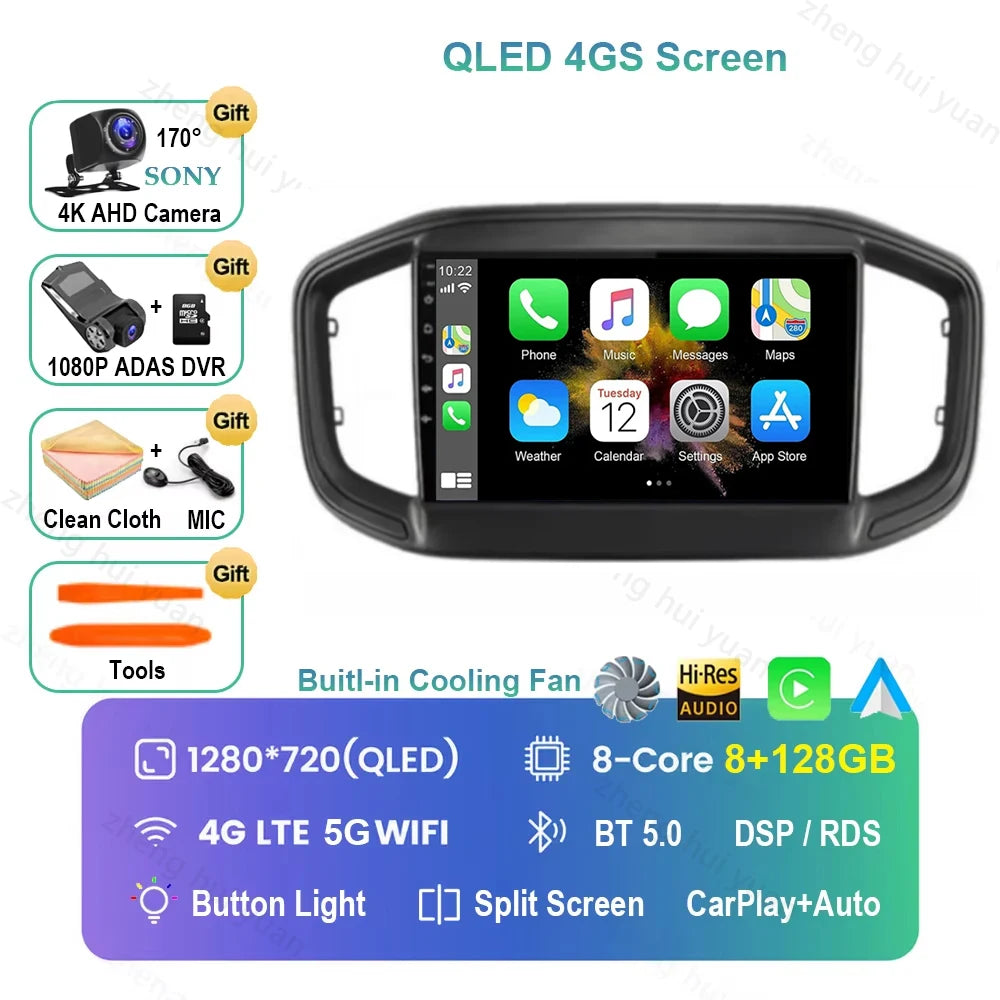 Android 16 CarPlay Auto Car Radio Multimedia navigation video Autoradio Stereo For Fiat Strada 2020 - 2022