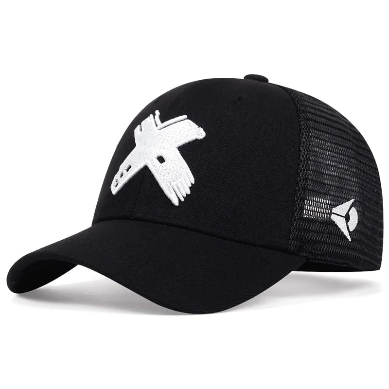 Men Women Mesh Baseball Cap Outdoor Sport X Letter Snapback Hat Breathable Hats