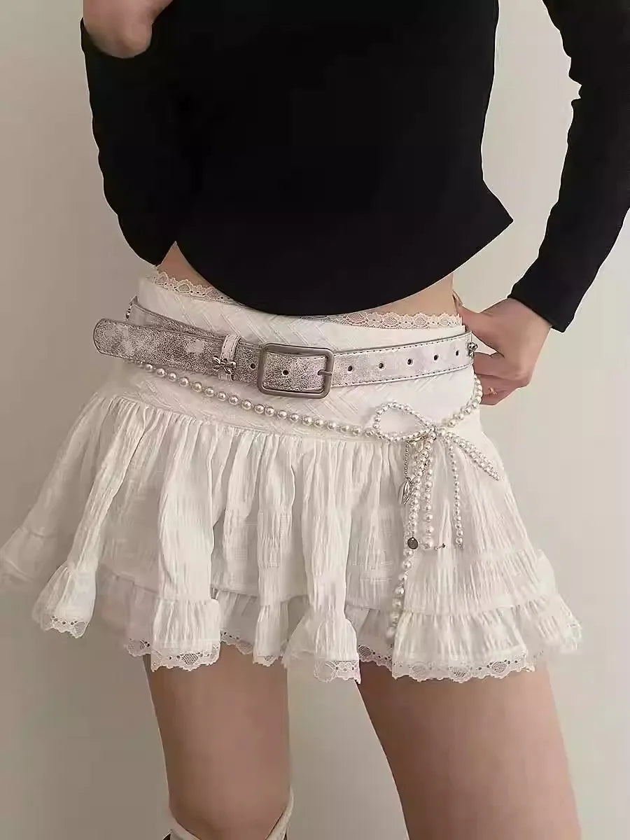 Bowknot Decorated Belt for Women 2025 New Korean Version INS Jeans With Skirts Simple And Versatile Minority