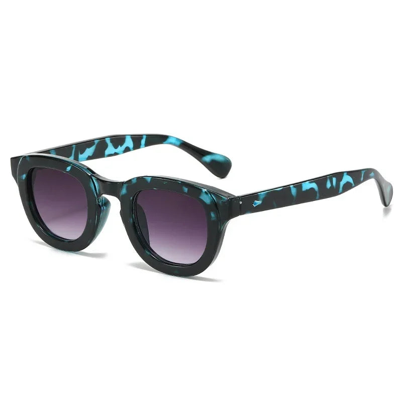 JNPCXI New Oval Candy Color Gradient Lens UV400 Sunglasses Women Men Eyewear Men Trending Sun Glasses Rivets Decoration
