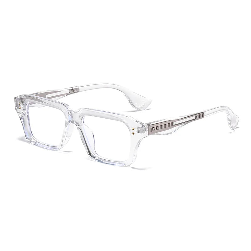 JNPCXI New Retro Square Sunglasses Women Gradient Leopard Shades UV400 Fashion Clear Lens Men Trending Rivets Frame