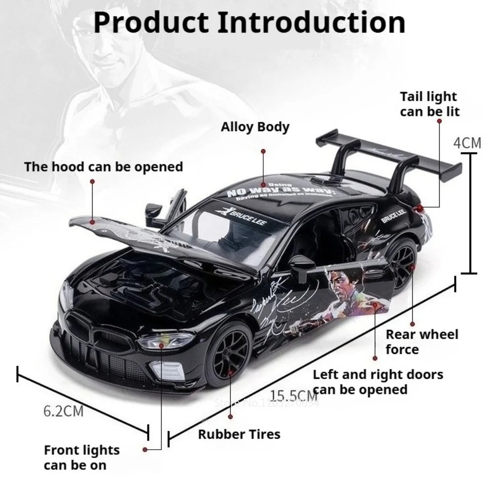 1:32 BMW M8 GTE Alloy Model AUDI R8 LMS GT3 Diecast Cars Toys Doors Opened Sound Light Vehices Boys Collect Commemorative Gifts
