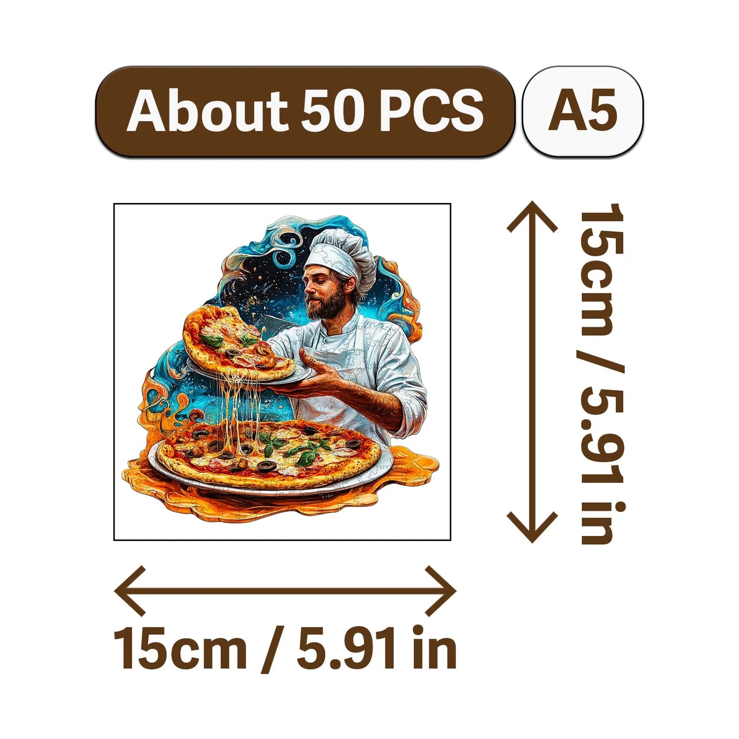 Gourmet Feast Theme Wooden Jigsaw Puzzle Wood Home Decor Painting Christmas and Halloween Gift Toy For Teen And Kid
