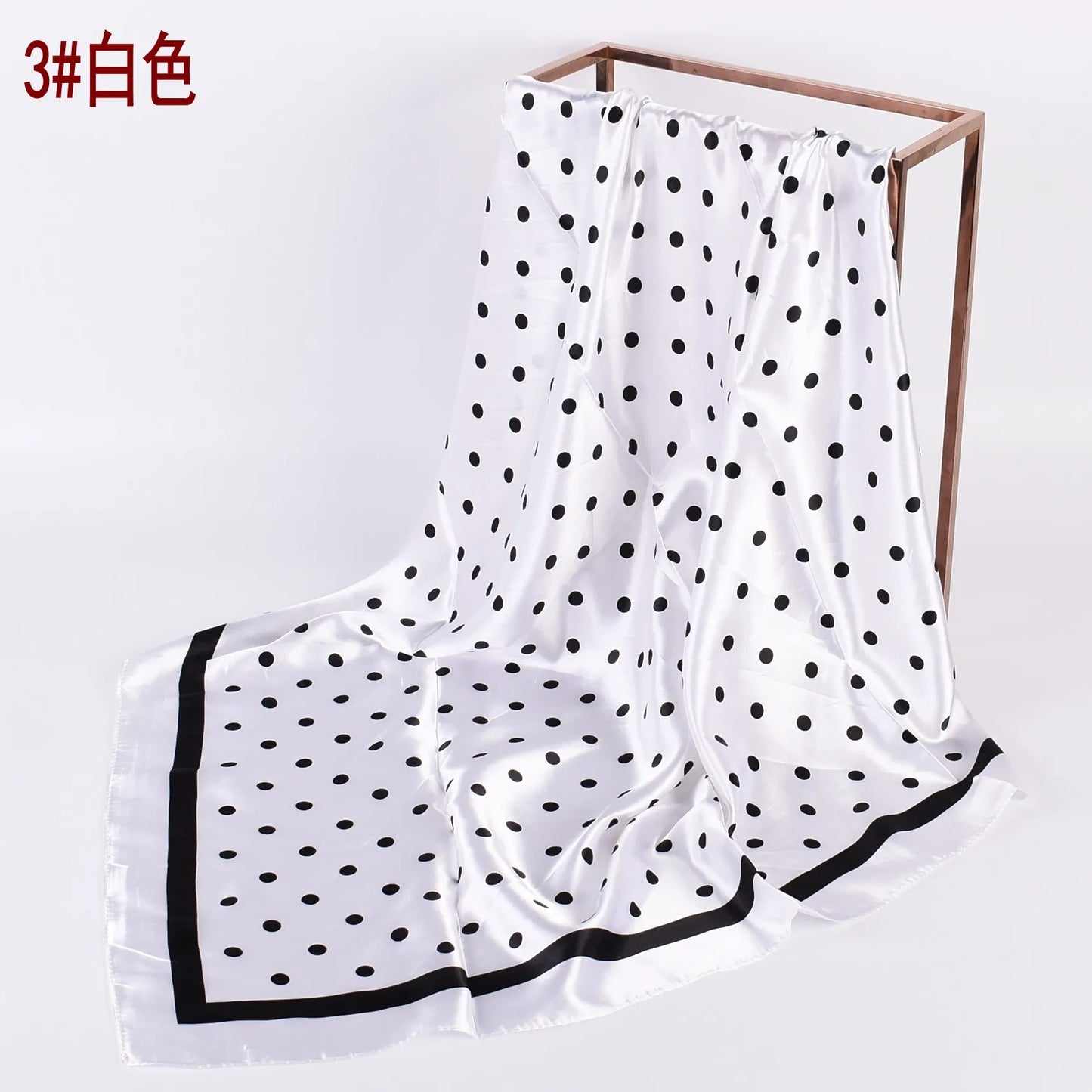 Summer new fashionable temperament wavelet dot 90CM large square scarf printed with fashionable square silk