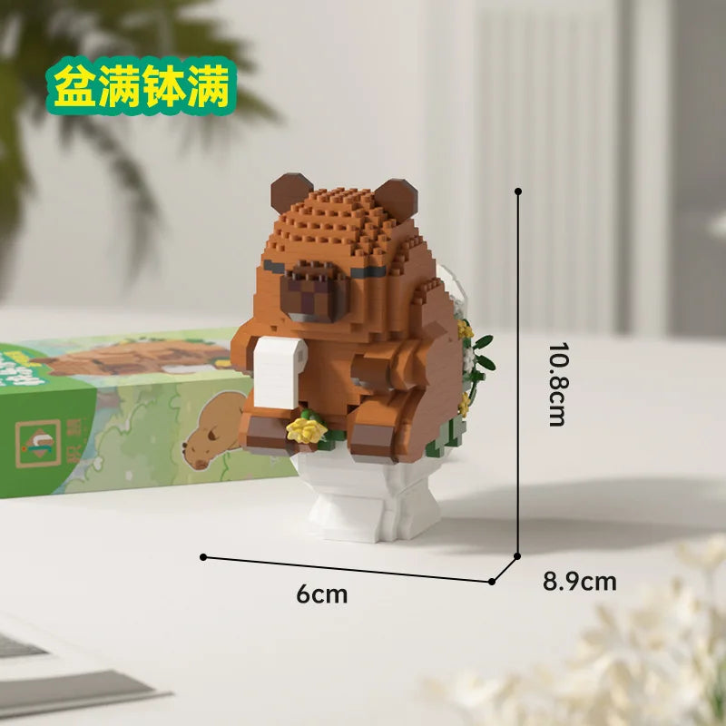 Happy Capybara Building Blocks Educational STEM Kid Toys Creative Assembly Model
