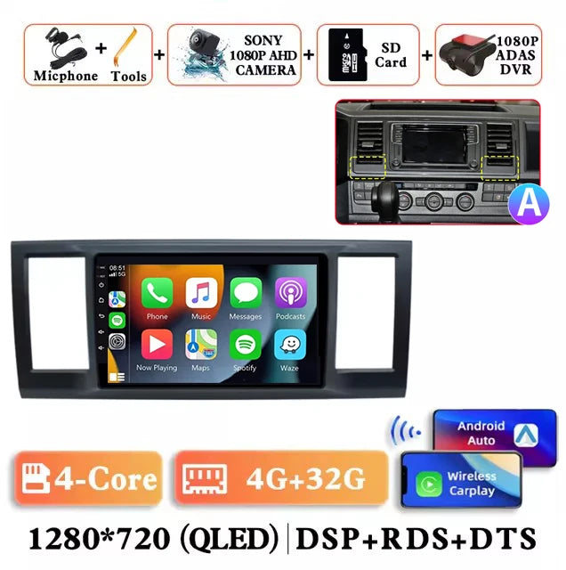 Android 16 Carplay autoradio for VW Volkswagen Caravelle 6 T6 2015-2020 lettore Video multimediale navigazione GPS Audio Stereo