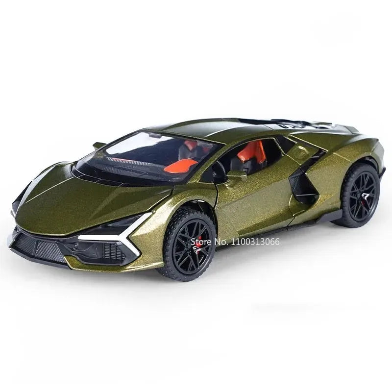 1:32 Lambor Countach LBWK Revuelto Miniature Model Alloy Diecast Toys Car with Sound Light Pull Back Vehices Fashion Accessories