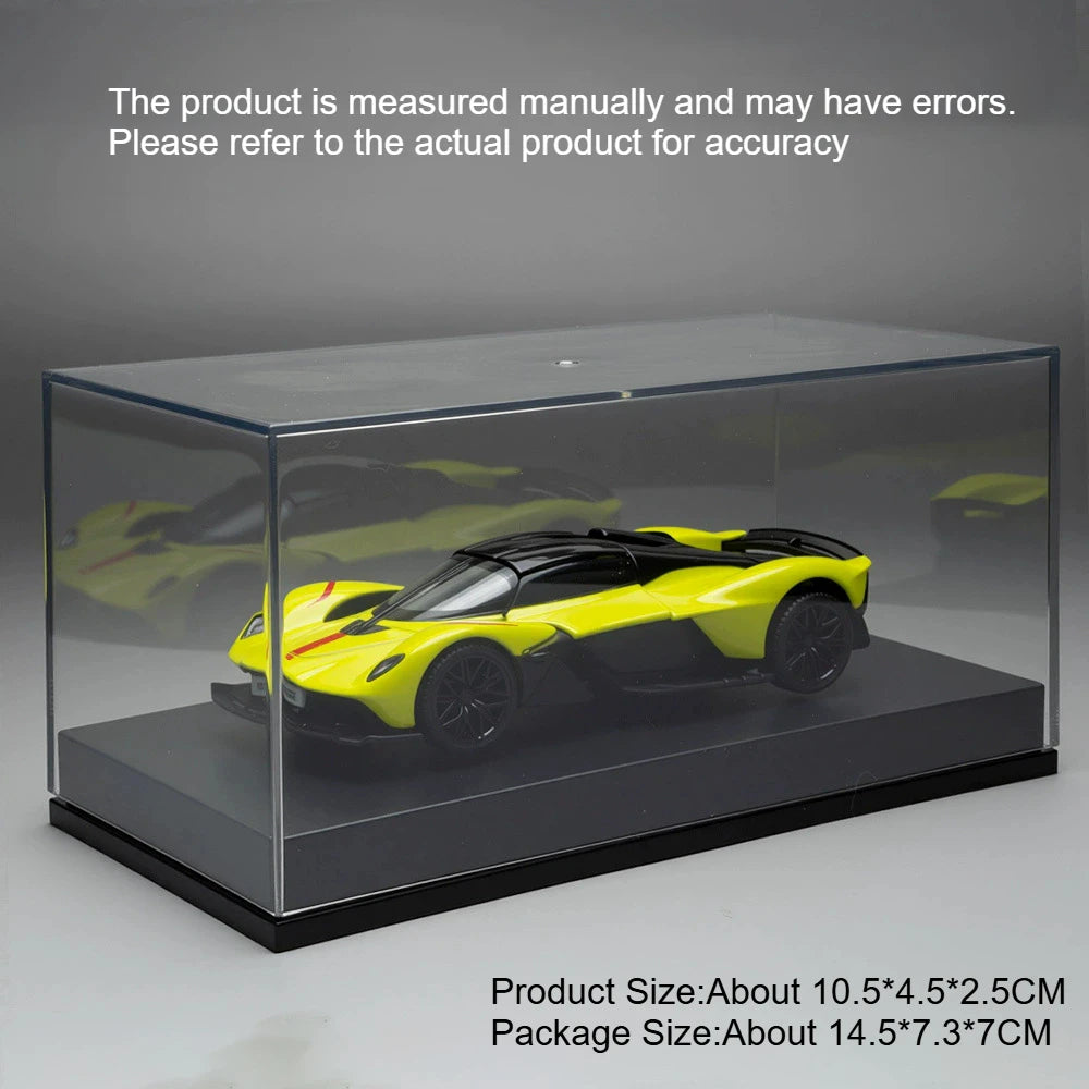 1:43 Scale Valkyrie V12 Miniature Model Alloy Diecast Car Toys Rubbre Tires Doors Opened Metal Body Vehice Gift with Acrylic Box