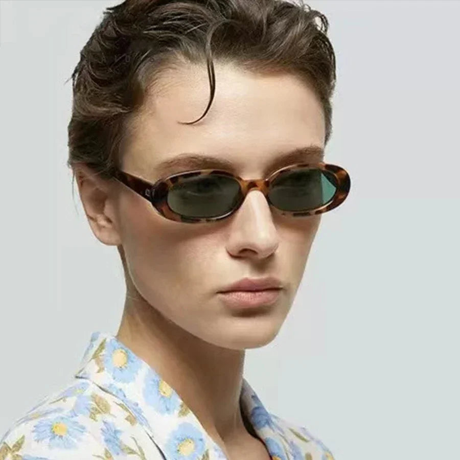 JNPCXI Oval Sunglasses Women Luxury Brand Designer Vintage Small Oval Sun Glasses Retro Men Rivets Sun Glasses Oculus