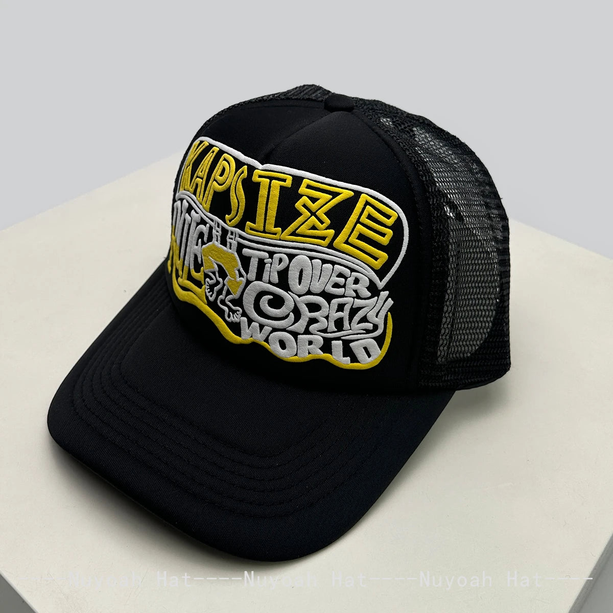 New Unisex American Style Color Block Printed Letters Baseball Hats Breathable Personal Sunshade Hip Hop Trucker Caps Versatile