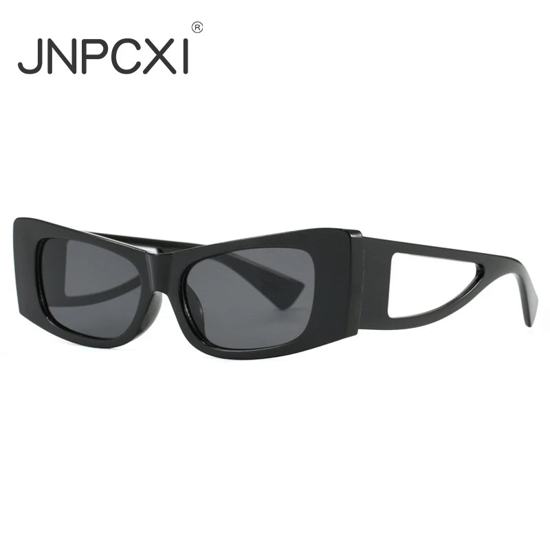 JNPCXI New Retro Cat Eye Women Sunglasses Fashion Black Orange Shades UV400 Men Trending Rivets Punk Sun Glasses