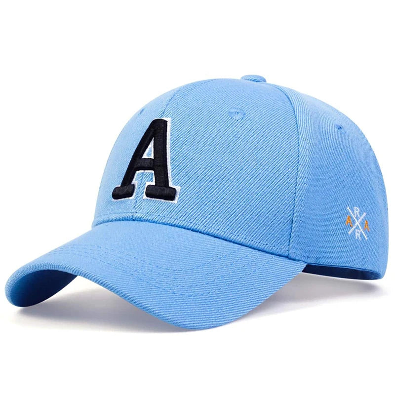 Unisex A Letter Side Embroidery Baseball Caps Season Outdoor Adjustable Hats