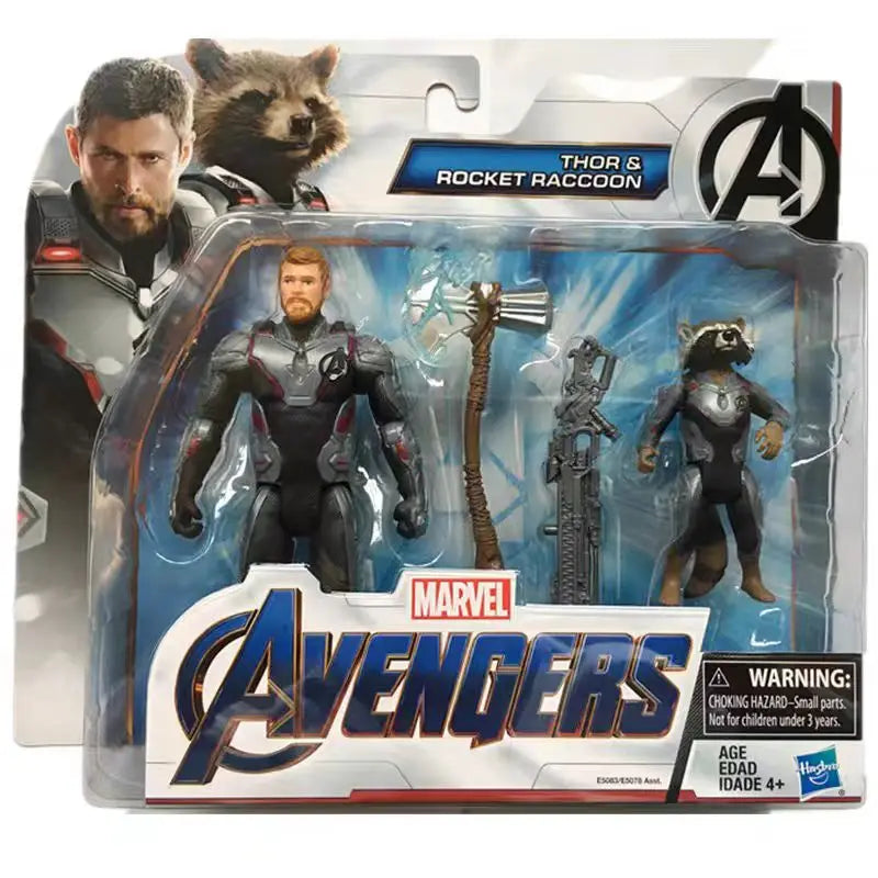 Original Hasbro MARVEL The Avengers THOR&ROCKET RACCOON/CAPTAIN MARVEL&CAPTAIN AMERICA /IRON MAN&MARVEL'S RESCUE Anime Figure
