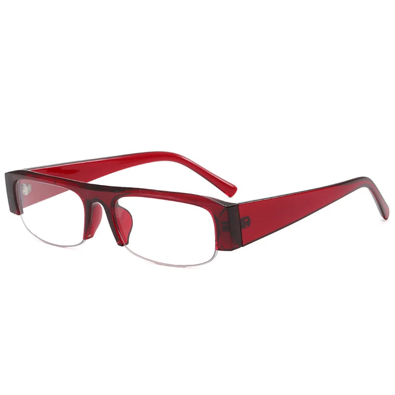 JNPCXI Vintage Small Rectangle Sunglasses Women Shades UV400 Fashion Clear Lens Men Half Frame Eyewear