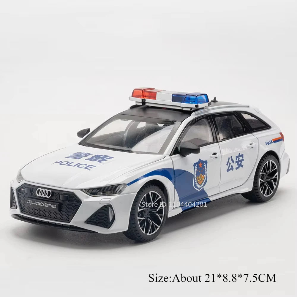 1:24 RS7 Sportback Diecast Model Alloy Toys Car Doors Opened Sound Light Pull Back Front Wheel Steering for Children's Toy Gifts