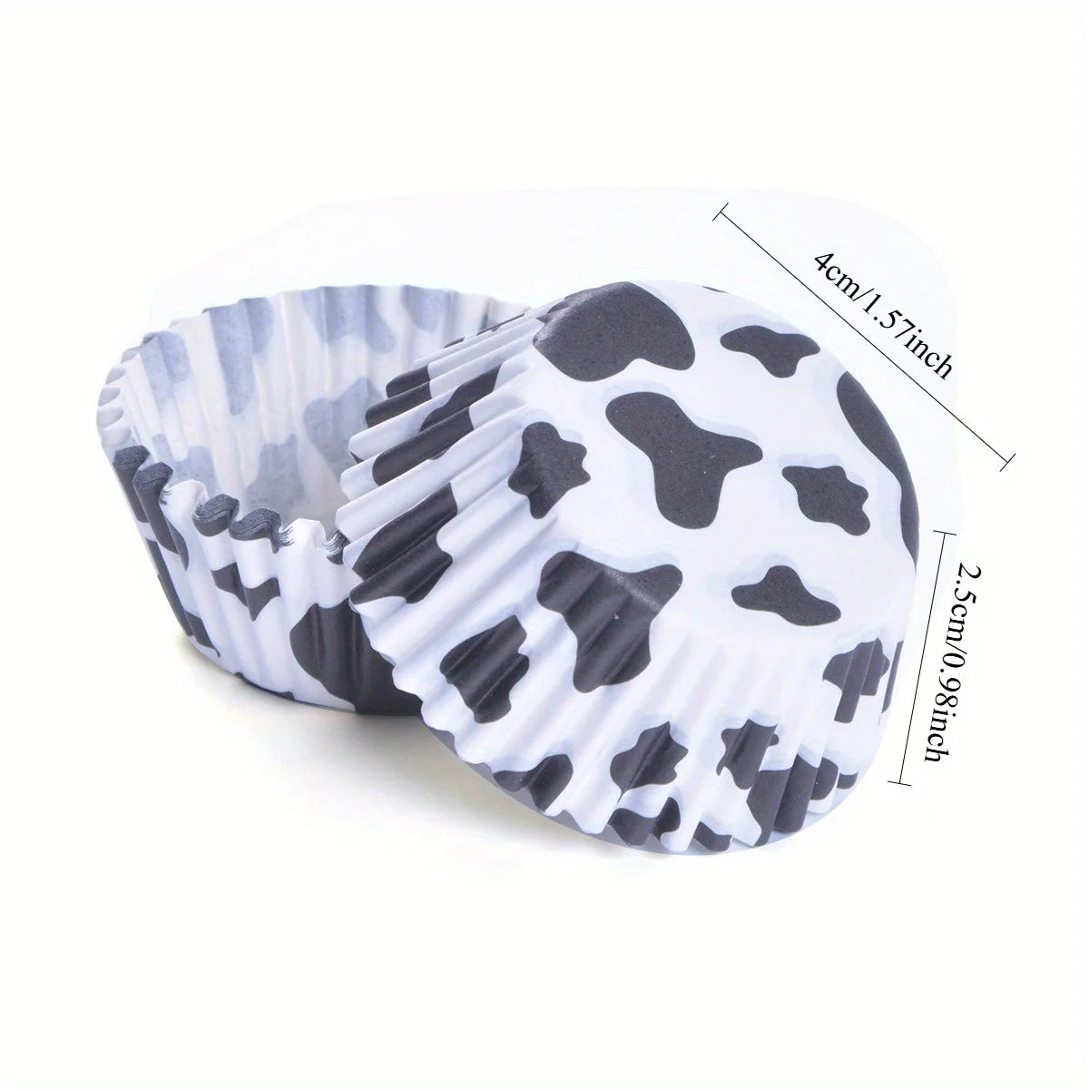 100pcs Mini Cake Liner Stand Cake Greaseproof Paper Tray Cupcake Cups, Cute Pattern, for Birthday Party Favors, Baking