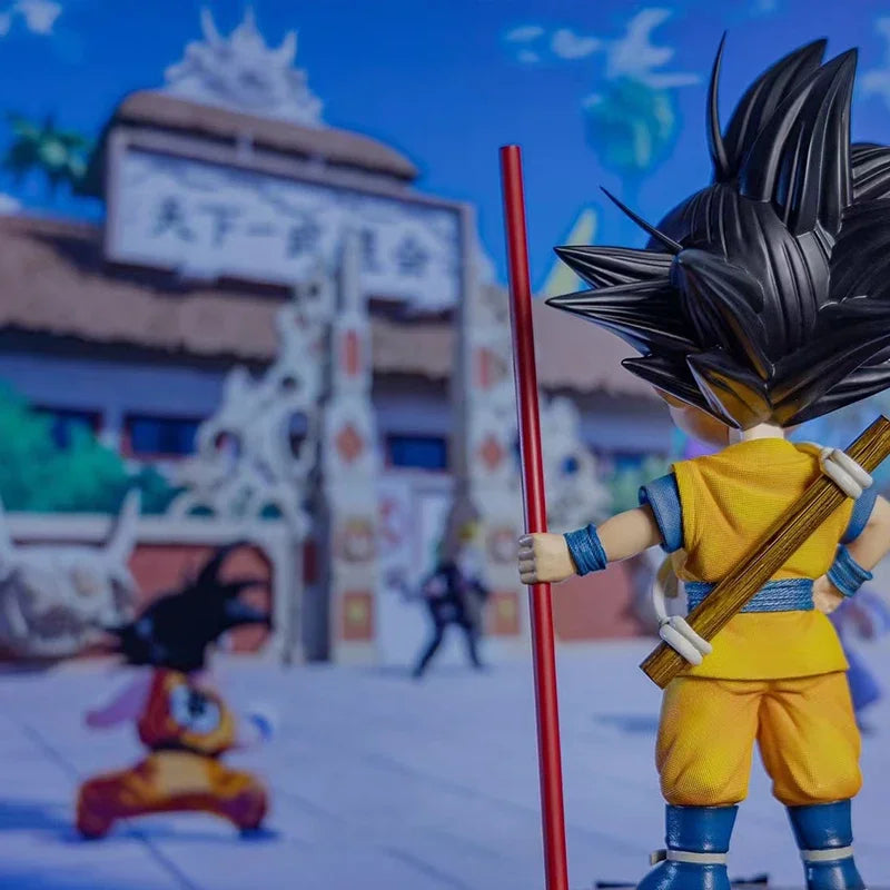 17cm - 7inch Dragon Ball Stand, Son Goku Baton Action Figures, PVC Model Statue