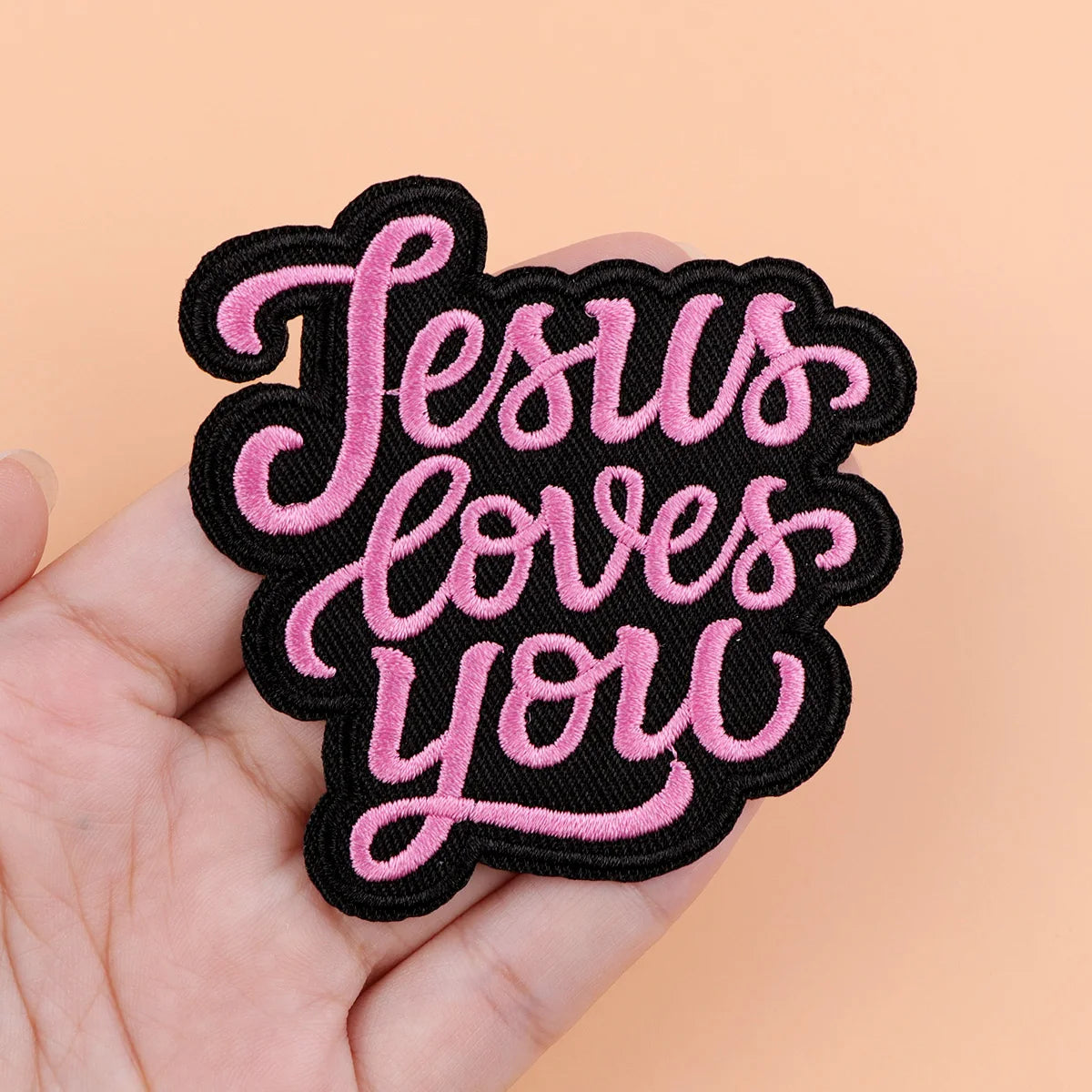 Jesus loves you Iron On Patch Clothes Patch For Clothing Quotes Embroidered Patch Garment Apparel Accessories Sewing Stickers