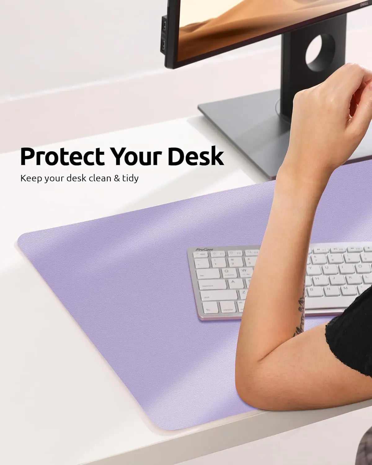 Leather Desk Pad Protector, Mouse Pad, Office Desk Mat, Waterproof  Non-Slip PU Desk Blotter, Computer Desk Pad for Women