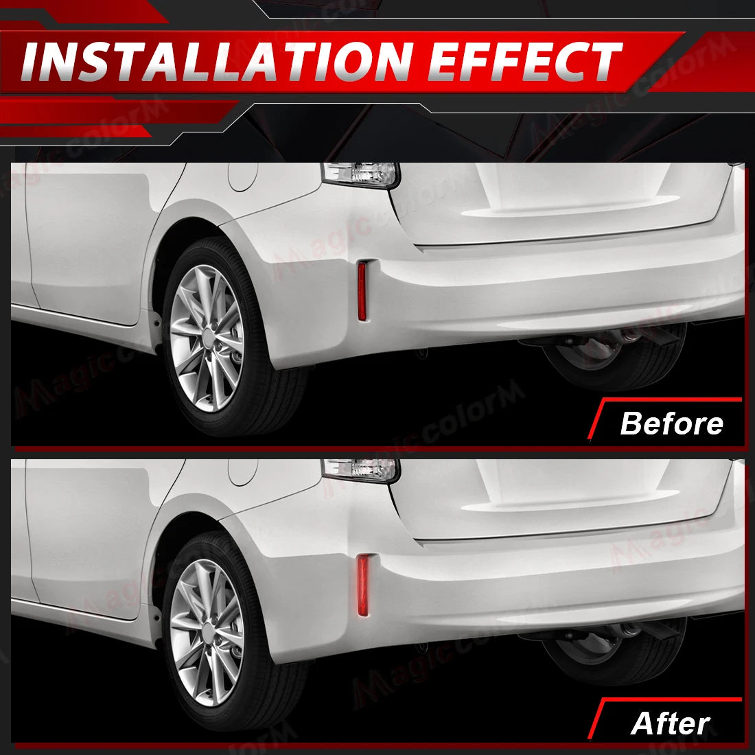 For Toyota Prius V 2012 2013 2014 2015 2016 2017 For Scion tC LED Rear Bumper Reflector Lights Driving Brake Dynamic Turn Signal