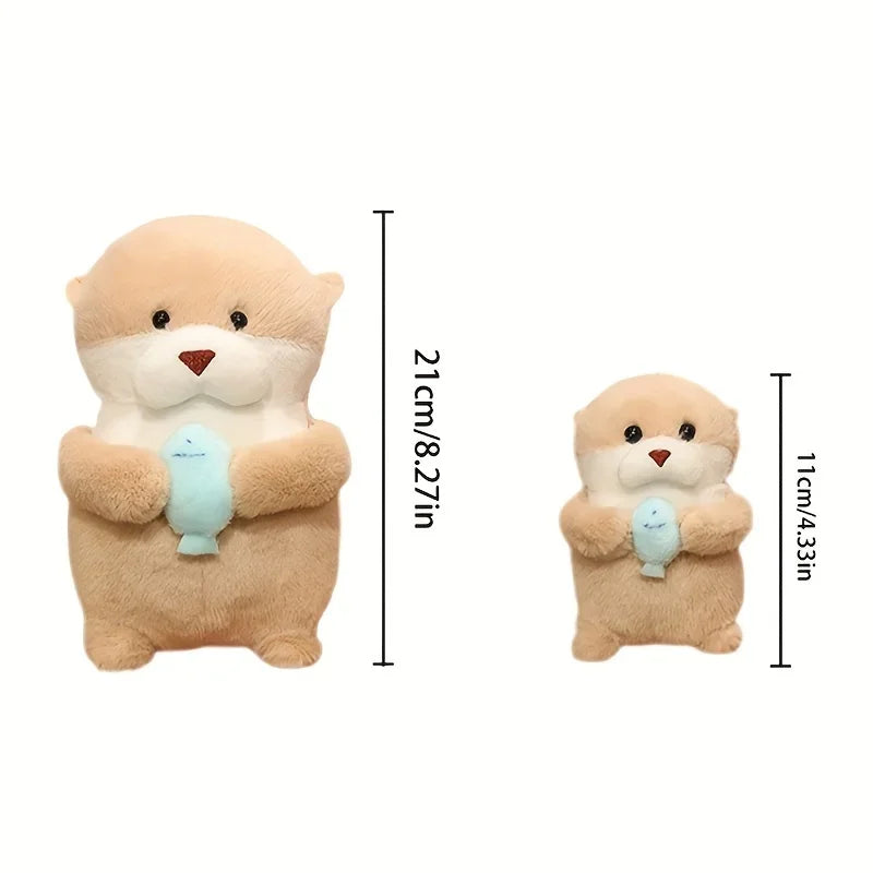 2 Sizes Kawaii Otter Plush Toys Soft Sea Otter Stuffed Animals Plushies Cute Brown Otter Plush Doll Birthday Gift For Children