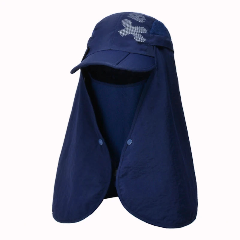 Xinbaoguan 100% polyester9074 men's and women's oversized shawl sun hat outdoor sun protection quick drying folding baseball cap