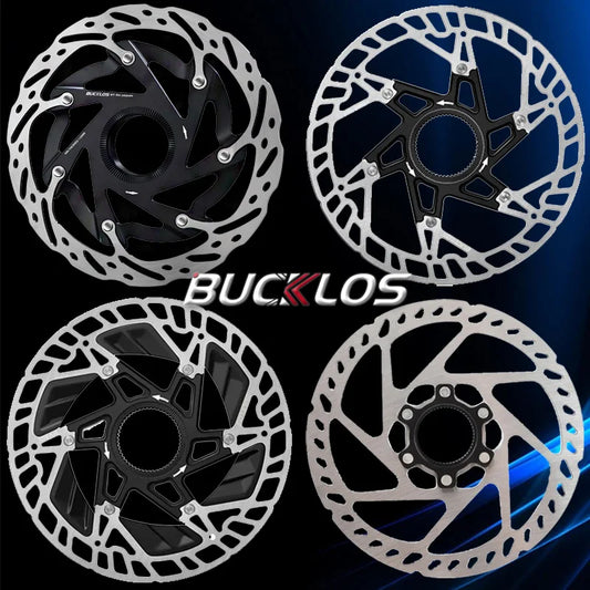 BUCKLOS Bike Center Lock Disc Brake Rotor 160mm MTB Road Bicycle Hollow Cooling Brake Disc with Lock Ring Centerlock Rotors