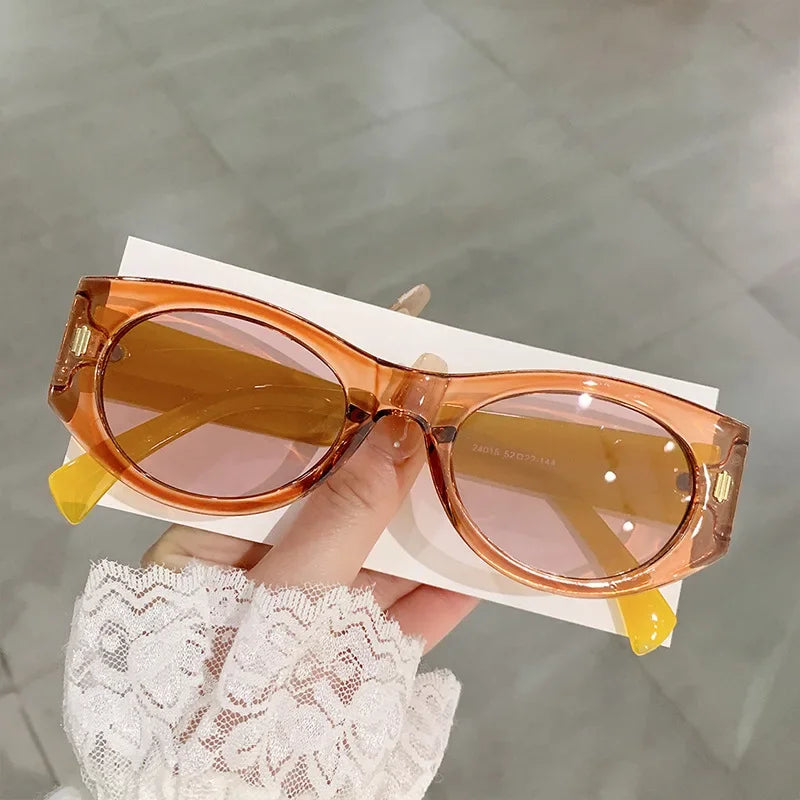 JNPCXI New Fashion Cat Eye Women Luxury Sunglasses Retro Rivets Men Gradient Shades UV400 Sun Glasses