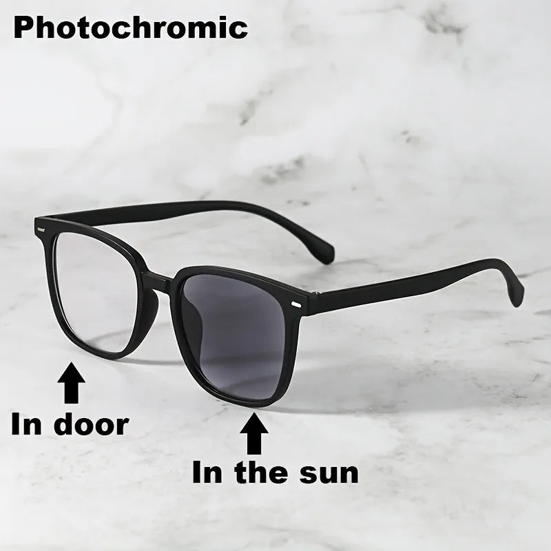 Fashionable Photochromic Flat Lens Glasses for Men and Women Ideal for Beach Parties and Travel Casual Wear