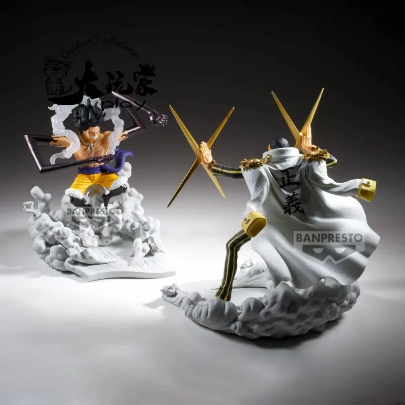 【IN STOCK】Original Banpresto One Piece Luffy Gear 4 Snakeman vs Kizaru Borsalino Battle Scene Figure 22cm PVC Collectible Model