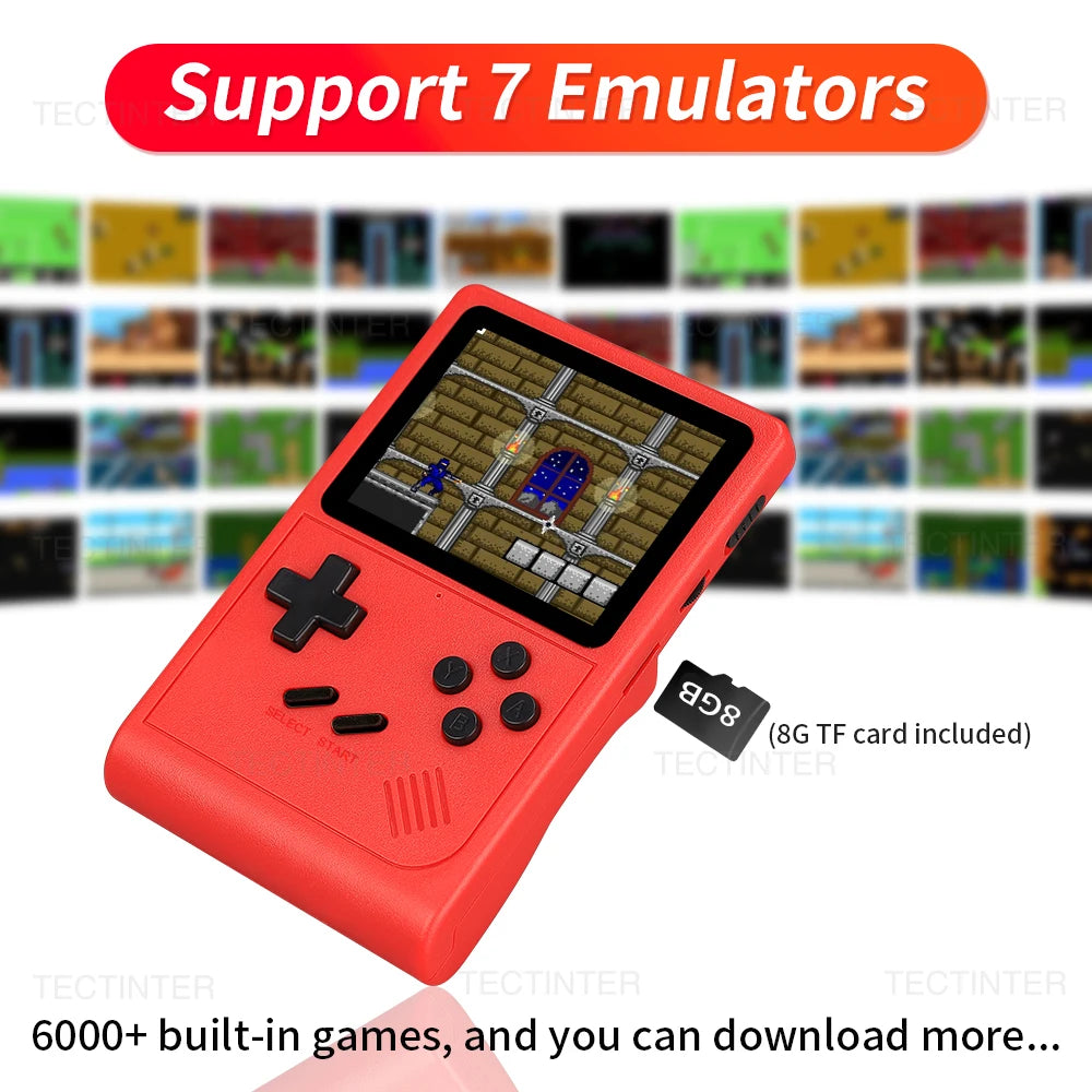 GB300 Handheld Game Console 3.0" Screen AV Output 8G 6000+ Built-in Retro Games