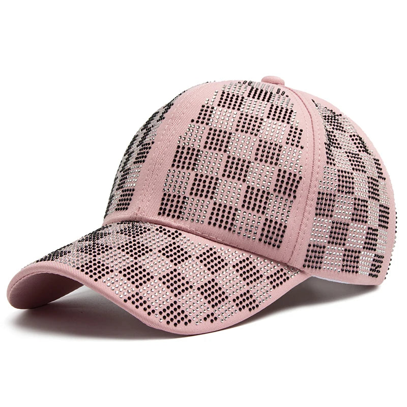 Women's Baseball Cap Fashion Rhinestone Personality Street Hip Hop Caps For Female Summer Outdoors Sun Visor Hat Adjustable
