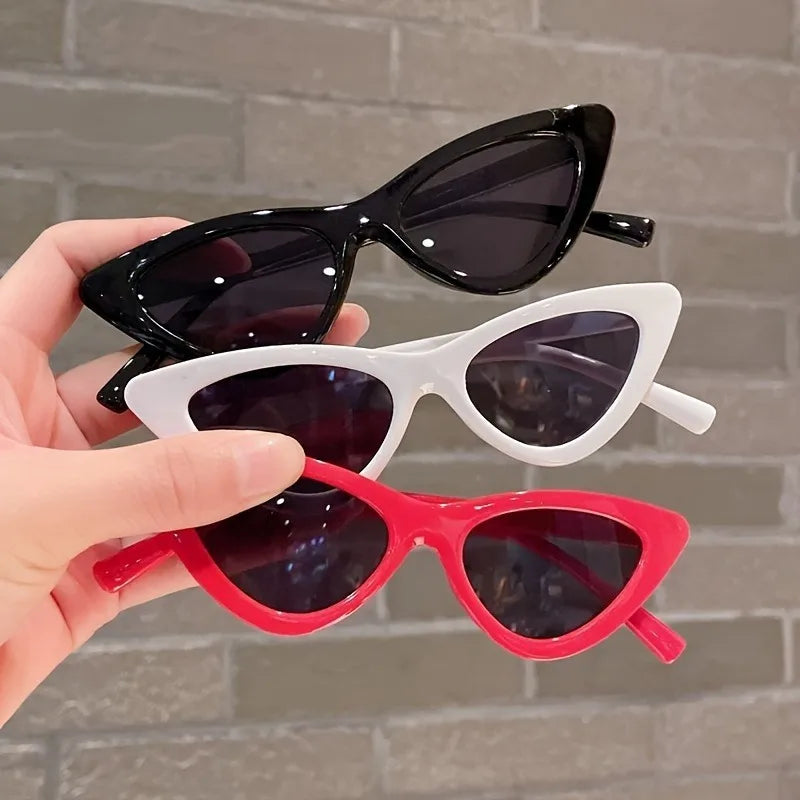 3pcs Trendy Cat Eye Fashion Glasses for Boys & Girls - Stylish Triangle Design Decorative Ordinary Glasses Perfect