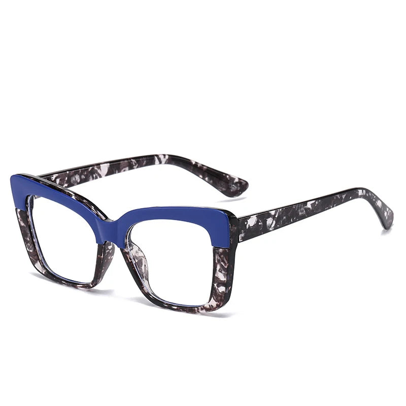 JNPCXI Square Colorful Women Glasses Frame Fashion Polygon Clear Anti Blue Light Eyewear Men Optical Rainbow Frame