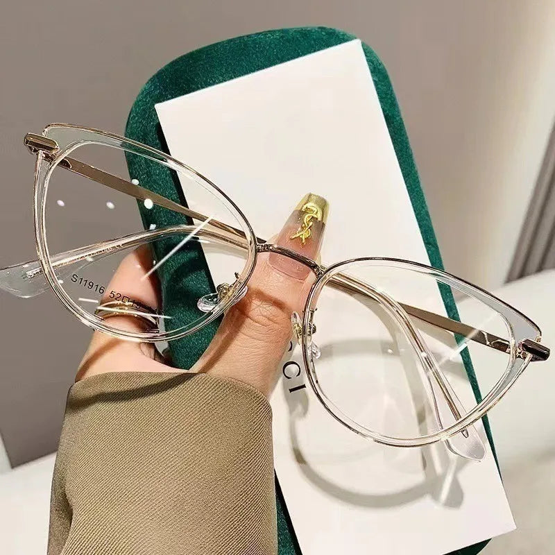 2PCS Cat Eye Frame Glasses Women Anti Blue Light  Glasses Retro Optical Glasses