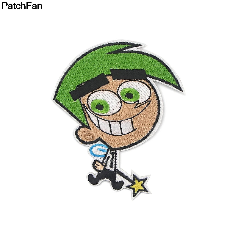 A3257 Patchfan Cartoon Genius Iron On Patch Clothing Diy Embroidered Applique Sew On Patches Fabric Badge Apparel Patchwork