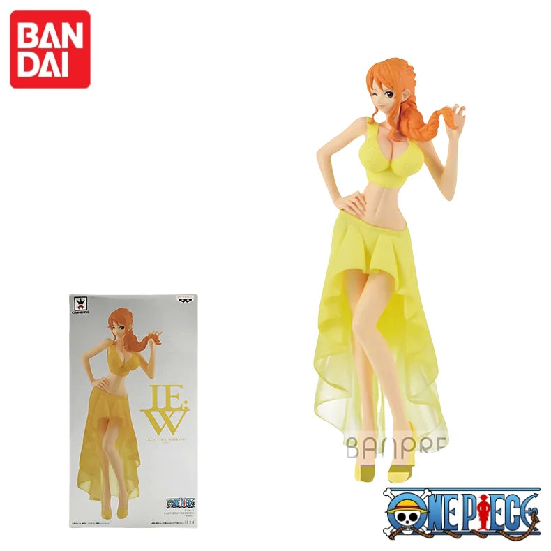 Special OfferIn Stock Bandai Original One Piece Boa Hancock Perona Weiwei Nami Wedding Dress Mol Doll Action Collection StatueFi