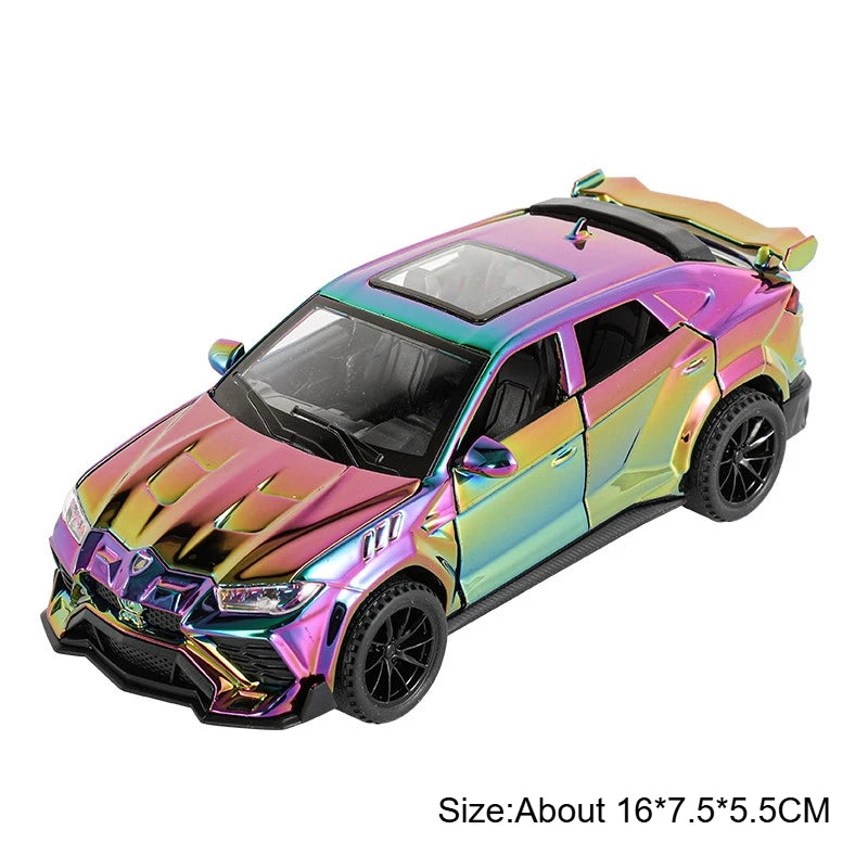 1:32 R8 V10 Plus Lambor URUS Alloy Diecast Model Toys Car Doors Opened Sound Light Pull Back Miniature Vehice Kids Birthday Gift