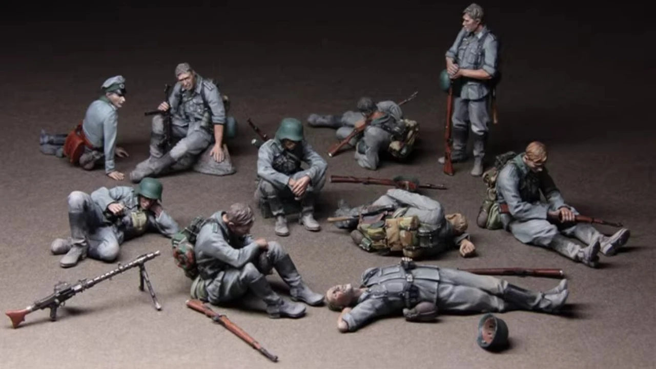1/35 Die Cast Resin Model Assembly Kit Tank Soldier Unpainted Model 10 Person Set