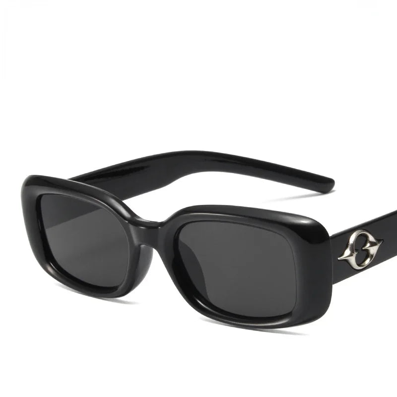 2PCS Rectangle Vintage Sunglasses Women Square Glasses Female Fashion Retro