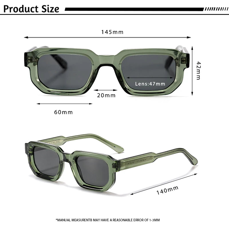 CATERSIDE New Vintage Punk Men Sunglasses Small Frame Gradient Lens Sun Glasses for Summer Beach Party Ideal Choice for Gifts