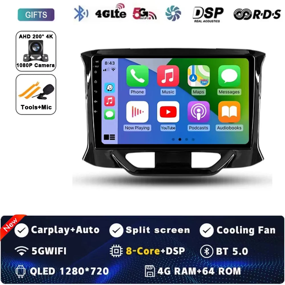 For LADA Xray X ray 2015 - 2019 Android 15 Car Radio GPS Navigation QLED Carplay Auto Multimedia Stereo Player BT