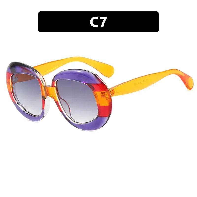 JNPCXI Vintage Round Spectacle Frame Women Luxury Oval Anti Blue Light Glasses Frame Retro Fashion Men Sunglasses