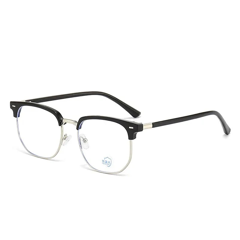 Photochromic Anti-blue Light Glasses Men Fashion Rectangle Semi Rimless Eyewear For Women Office Computer Goggle