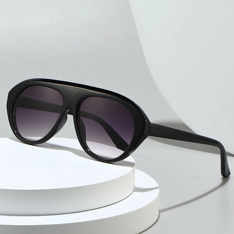 JNPCXI New Pilot Sunglasses Women Shades UV400 Fashion Gradient Men Punk Orange Gray Stripes Sun Glasses