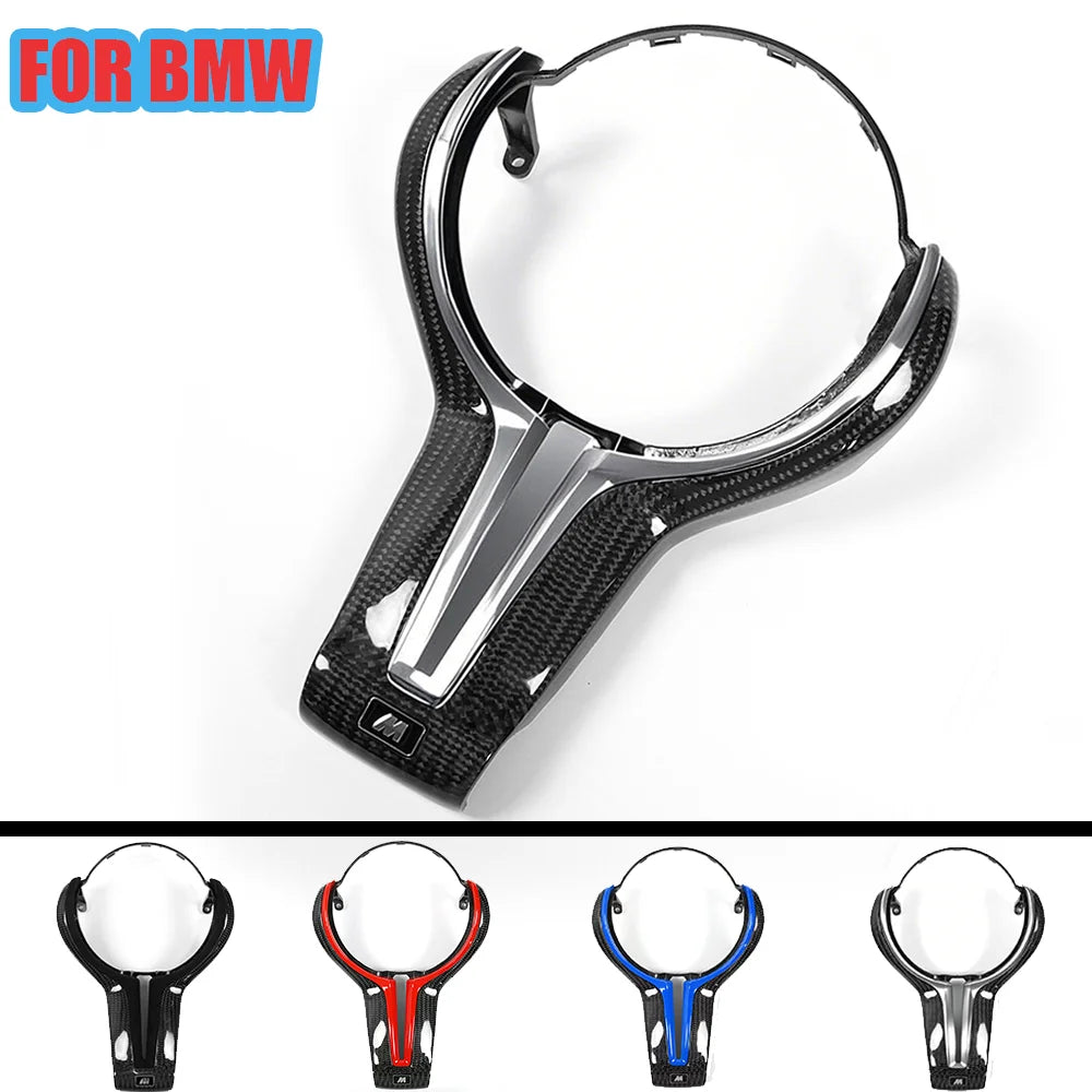 Carbon fiber steering wheel trim cover For BMW F20 F22 F30 F31 F32 F33 F36 F10 F18 F06 F01 F12 F13 F15 F16 F25 F26 F80 F87 F82